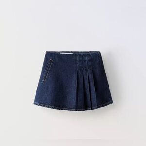 Zara PLEATED DENIM SKORT